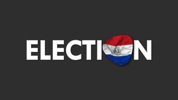 Paraguay Flag with Election Text Seamless Looping Background Intro, 3D Rendering video