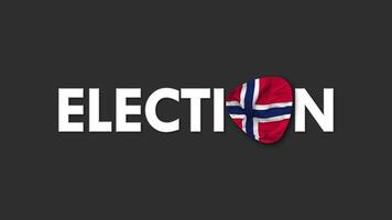 Noorwegen vlag met verkiezing tekst naadloos looping achtergrond inleiding, 3d renderen video