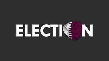 Qatar drapeau avec élection texte sans couture boucle Contexte introduction, 3d le rendu video