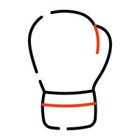 A hand covering icon, linear design of boxing glove vector