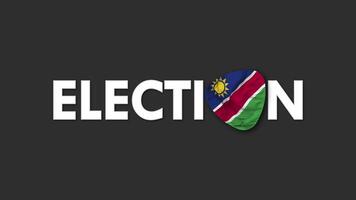 Namibië vlag met verkiezing tekst naadloos looping achtergrond inleiding, 3d renderen video