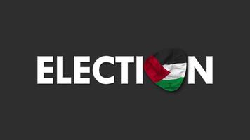 Palestina vlag met verkiezing tekst naadloos looping achtergrond inleiding, 3d renderen video