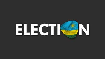 Rwanda Flag with Election Text Seamless Looping Background Intro, 3D Rendering video