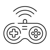 WiFi signals with game controller depicting concept of smart gamepad vector