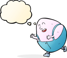 personagem de ovo humpty dumpty dos desenhos animados com balão de pensamento png