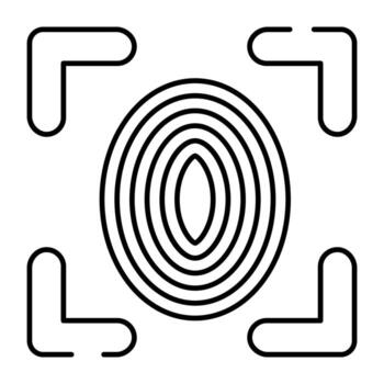 Thumbprint inside reticle, concept of fingerprint tracking vector