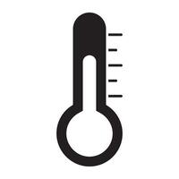 A temperature gauge icon, solid design of thermometer vector