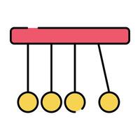 An editable design icon of newton's cradle vector