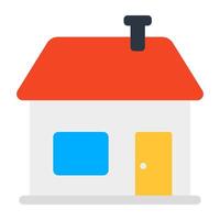 Residential property icon, flat design of house vector