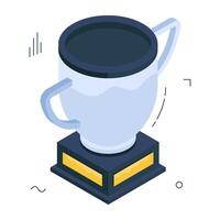 An isometric design icon of trophy cup vector