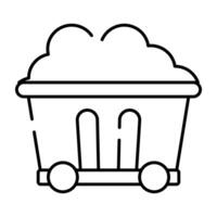 A unique design icon of mine cart vector