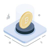 An icon design of bitcoin vector