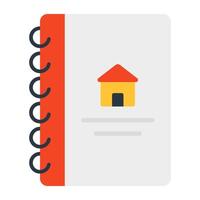 An icon design of home book vector