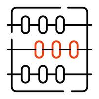 A frame of counting beads, icon of abacus vector