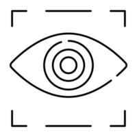 Eye inside reticle, icon of eye tracking vector