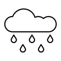 Cloud with raindrops, icon of rainfall vector