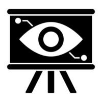 A solid design icon of monitoring vector