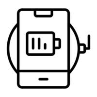 A linear design icon of mobile battery vector