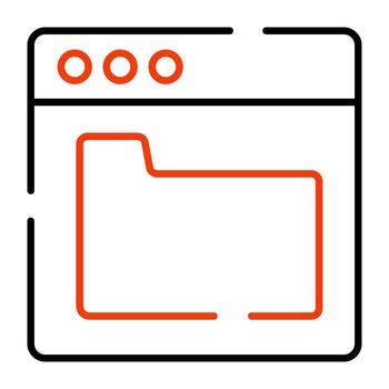 Web folder icon, editable vector