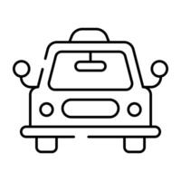 A private transport icon, linear design of car vector