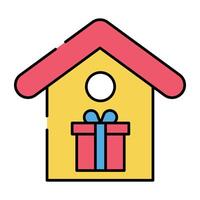 An icon design of home gift vector