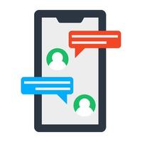 A modern design icon of mobile forum vector
