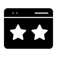 Stars on web page symbolising concept of web ratings vector