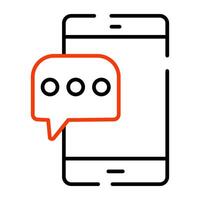 Modern design icon of mobile chat vector