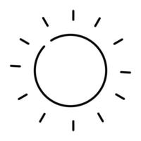 un lineal diseño icono de sol, editable vector