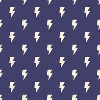 Lightnings seamless pattern. A repeating thunder sign on a dark blue background. vector