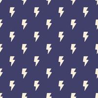 Lightnings seamless pattern. A repeating thunder sign on a dark blue background. vector