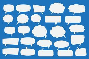 Set of speech bubbles. Blank empty vector white speech bubbles. Cartoon balloon word design.