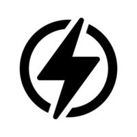 Lightning, electric power vector icon. Energy and thunder electricity symbol. Lightning bolt sign in the circle.