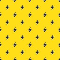 Lightning bolts Seamless Pattern. Yellow and Black repeating background. vector