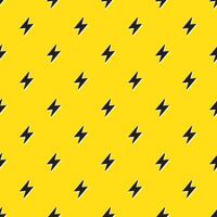 Lightning bolts Seamless Pattern. Yellow and Black repeating background. vector