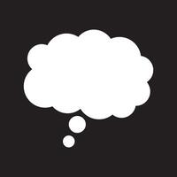 Thought bubble on the black background. Cartoon speech or think bubble. vector