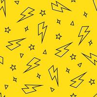 Lightning bolt seamless pattern. Thunder endless background. vector