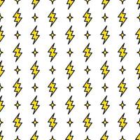 Seamless pattern with lightning. Flat vector illustration. For printing on T-shirts and other purposes.