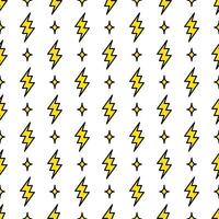 Seamless pattern with lightning. Flat vector illustration. For printing on T-shirts and other purposes.