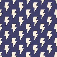 Lightnings seamless pattern. A repeating thunder sign on a dark blue background. vector