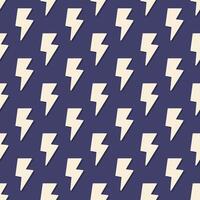 Lightnings seamless pattern. A repeating thunder sign on a dark blue background. vector