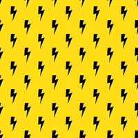 Lightning bolts Seamless Pattern. Yellow and Black repeating background. vector