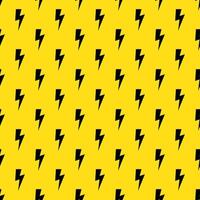 Lightning bolts Seamless Pattern. Yellow and Black repeating background. vector