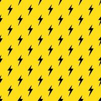 Lightning bolts Seamless Pattern. Yellow and Black repeating background. vector