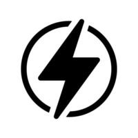 Lightning, electric power vector icon. Energy and thunder electricity symbol. Lightning bolt sign in the circle.