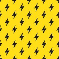 Lightning bolts Seamless Pattern. Yellow and Black repeating background. vector