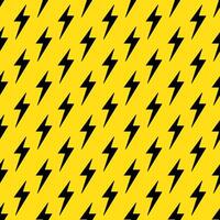 Lightning bolts Seamless Pattern. Yellow and Black repeating background. vector