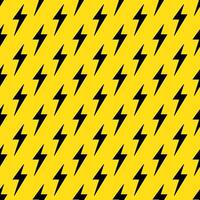 Lightning bolts Seamless Pattern. Yellow and Black repeating background. vector