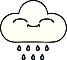 Gradient schattiert Karikatur von ein Regen Wolke png