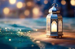 AI generated Islamic style Background design for ramadan celebration photo
